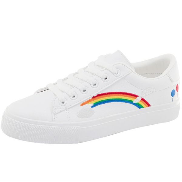 2019 spring new rainbow wild four seasons white shoes students running korean casual cute shoes women, Black;grey
2019 spring new rainbow wild four seasons white shoes students running korean casual cute shoes women, Black;grey