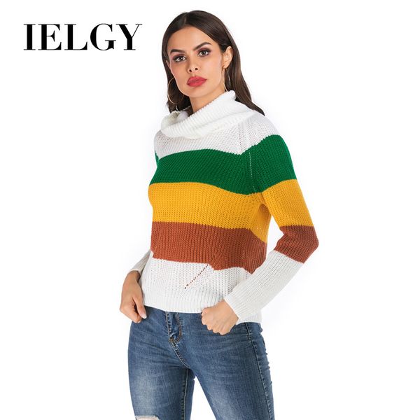 ielgy contrast knit women's loose comfortable turtleneck long sleeve wild colorblock striped top, White;black
ielgy contrast knit women's loose comfortable turtleneck long sleeve wild colorblock striped top, White;black