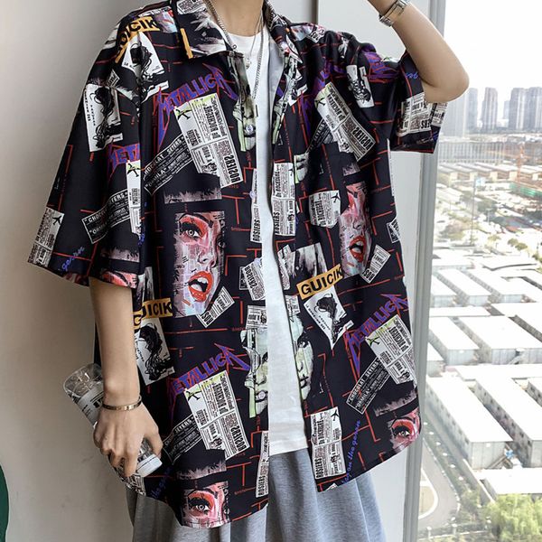 2020 new large size loose korean hip hop hawaiian shirt tide streetwear clothes black 5xl pattern, White;black
2020 new large size loose korean hip hop hawaiian shirt tide streetwear clothes black 5xl pattern, White;black