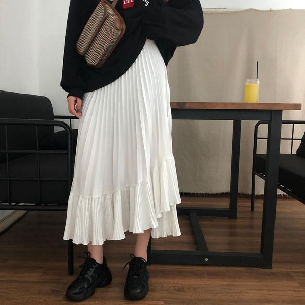 just skirt drapes ruffles irregular long skirt spring autumn elastic waist long skirt beautiful jupe longue falda larga gonne, Black
just skirt drapes ruffles irregular long skirt spring autumn elastic waist long skirt beautiful jupe longue falda larga gonne, Black