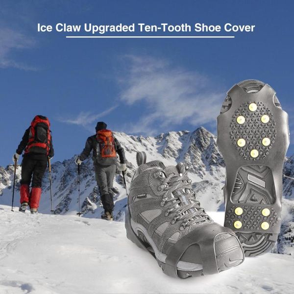 10 studs ice claw snow shoe spiked grips cleats crampons climbing camping anti-slip rubber steel nails insoles shoe cover
10 studs ice claw snow shoe spiked grips cleats crampons climbing camping anti-slip rubber steel nails insoles shoe cover