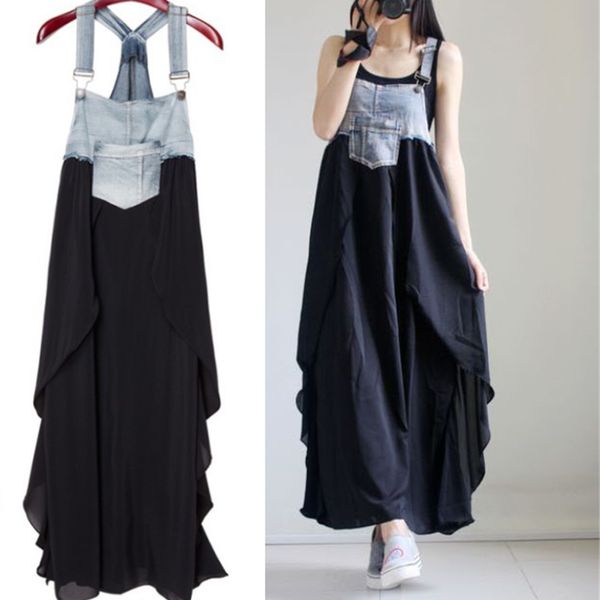 summer dresses women new chiffon denim strap dress large size loose sleeveless dress female spaghetti party long j306, Black;gray
summer dresses women new chiffon denim strap dress large size loose sleeveless dress female spaghetti party long j306, Black;gray