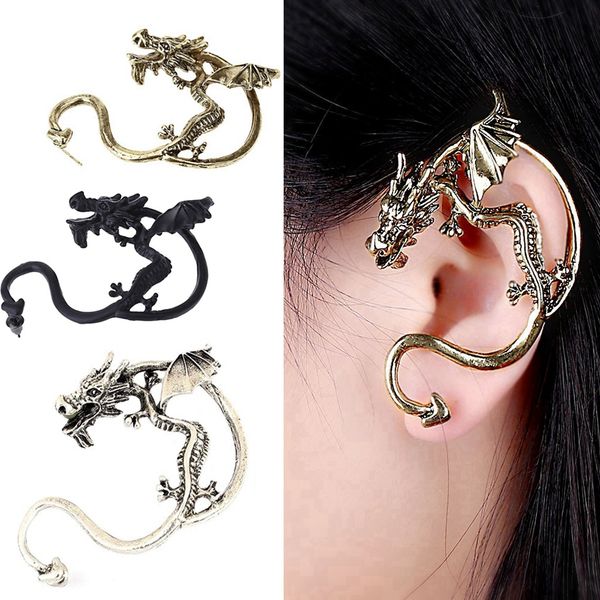 gothic punk dragon ear cuffs for women plated bronze silver black ear wrap cuff earrings 1 pc on left
gothic punk dragon ear cuffs for women plated bronze silver black ear wrap cuff earrings 1 pc on left