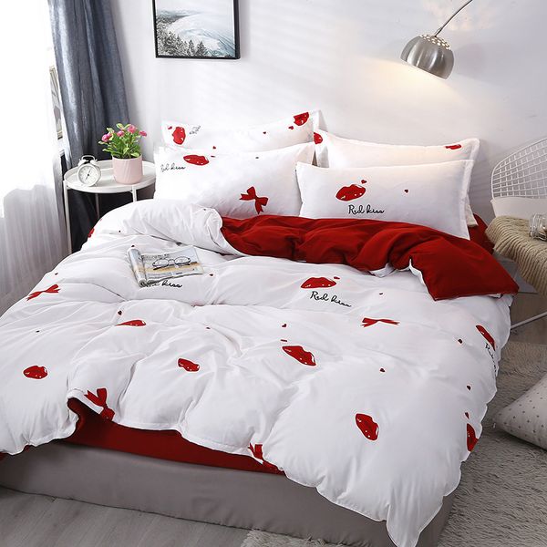 home textile lip print pattern bed linens cute red white bedding sets duvet cover set bed sheets quilt cover king size
home textile lip print pattern bed linens cute red white bedding sets duvet cover set bed sheets quilt cover king size