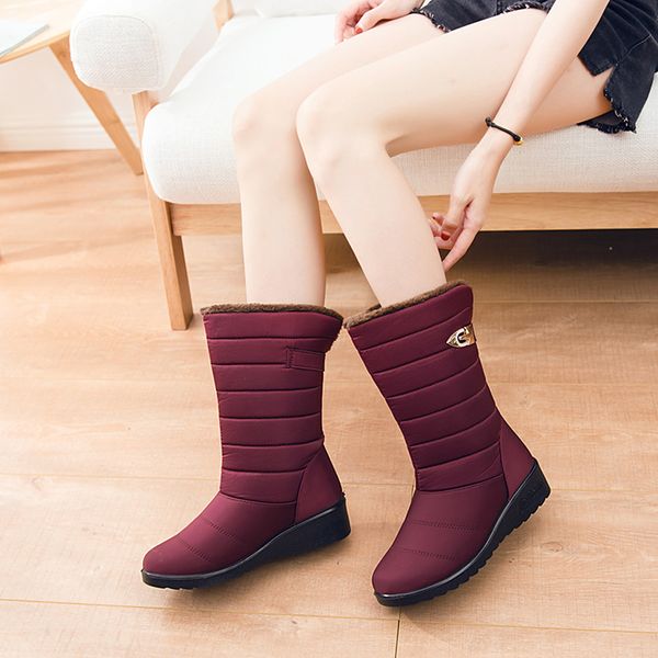 women boots 2019 winter boots shoes woman waterproof snow boots with wedge heels winter shoes plus size 44 mid calf snow booties, Black
women boots 2019 winter boots shoes woman waterproof snow boots with wedge heels winter shoes plus size 44 mid calf snow booties, Black