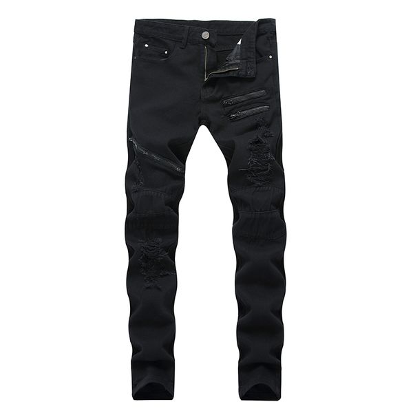men's jeans men slim straight pants elasticity damaged torn design fashion badge patchwork skinny plus size, Blue
men's jeans men slim straight pants elasticity damaged torn design fashion badge patchwork skinny plus size, Blue