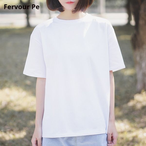 women's t-shirt pure cotton japan korea simple style college pure lovely girl colour wild short sleeve shirt female loose, White
women's t-shirt pure cotton japan korea simple style college pure lovely girl colour wild short sleeve shirt female loose, White