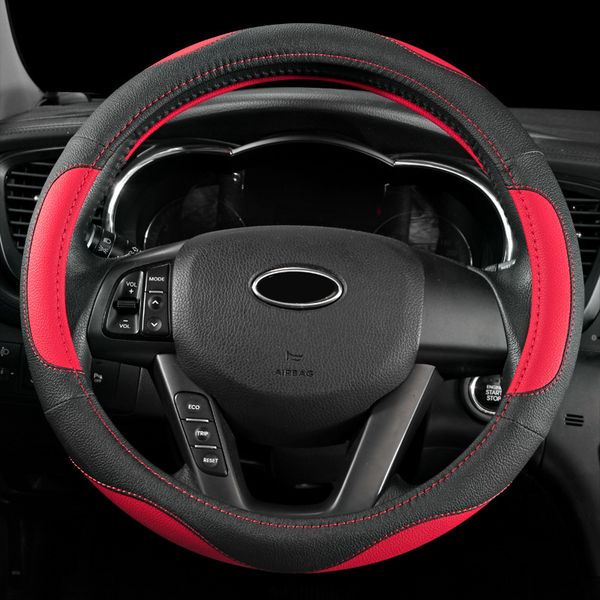 universal 38cm pu leather car steering wheel cover for focus 2 3 e46 e39 cruze 
universal 38cm pu leather car steering wheel cover for focus 2 3 e46 e39 cruze