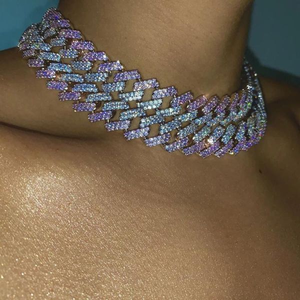 16" prong diamonds shape cuban chain choker necklace heavy iced out bling cz chain hip hop women jewelry, Silver
16" prong diamonds shape cuban chain choker necklace heavy iced out bling cz chain hip hop women jewelry, Silver