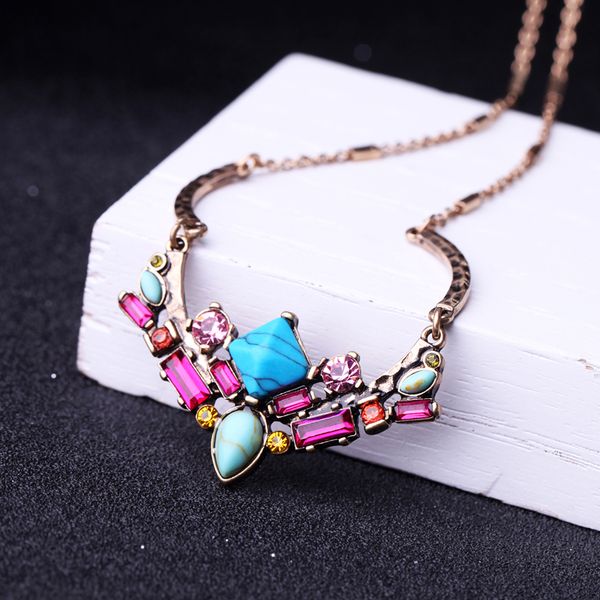 fashion multicolor synthetic stone short pendant necklace for women 2019 india vintage necklace accessories wholesale in box, Silver
fashion multicolor synthetic stone short pendant necklace for women 2019 india vintage necklace accessories wholesale in box, Silver