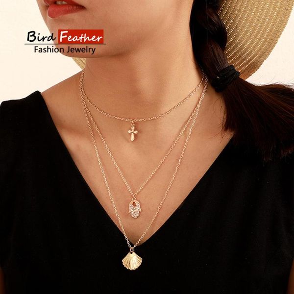 gold color choker necklace for women 3 layers shell cross hand pendant chain necklaces & pendants velvet chokers fashion jewelry, Golden;silver
gold color choker necklace for women 3 layers shell cross hand pendant chain necklaces & pendants velvet chokers fashion jewelry, Golden;silver