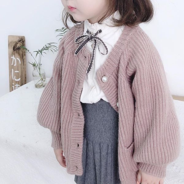 autumn winter girls knitted puff sleeve sweaters kids solid color pearl clasp cardigans 1-6y, Blue
autumn winter girls knitted puff sleeve sweaters kids solid color pearl clasp cardigans 1-6y, Blue