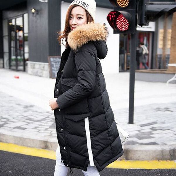 large real raccoon fur 2020 women's winter coat white duck down jackets women's parkas hooded woman outwear loose clothing, Black
large real raccoon fur 2020 women's winter coat white duck down jackets women's parkas hooded woman outwear loose clothing, Black