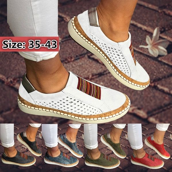 women fashion ballet flat shoes leisure flat shoes sports style soft leather hollow-out casual women sneakers plus size 35-43, Black
women fashion ballet flat shoes leisure flat shoes sports style soft leather hollow-out casual women sneakers plus size 35-43, Black