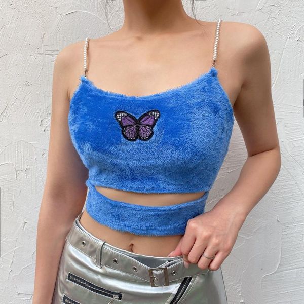 streetwear women fashion sleeveless sling plush butterfly embroidery vest wrapped chest tank short camisole clothing#p3, White
streetwear women fashion sleeveless sling plush butterfly embroidery vest wrapped chest tank short camisole clothing#p3, White
