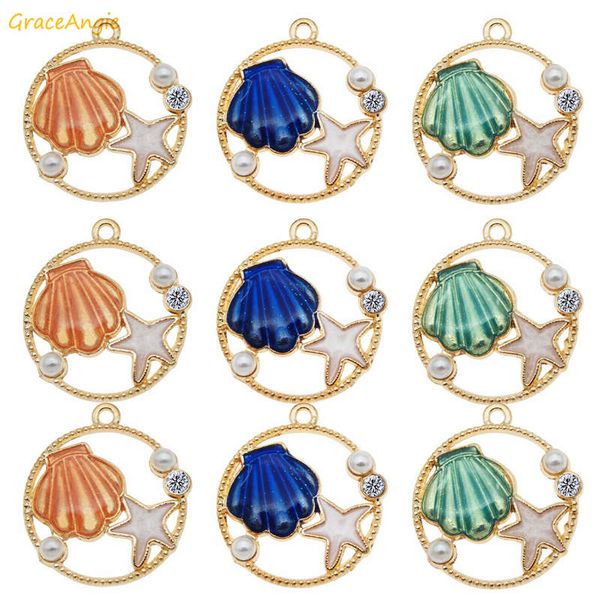 graceangie 9pcs 28*25mm multi color enamel charm sea shell starfish blue pendants for necklace making ocean style, Bronze;silver
graceangie 9pcs 28*25mm multi color enamel charm sea shell starfish blue pendants for necklace making ocean style, Bronze;silver