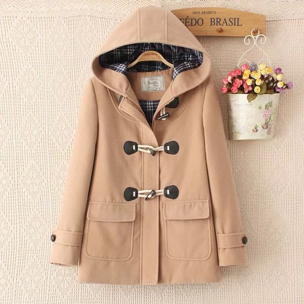 new 2018 long woolen coat turn down horn button hooded long woolen women jacket college wind winter windproof warm coat women, Black
new 2018 long woolen coat turn down horn button hooded long woolen women jacket college wind winter windproof warm coat women, Black