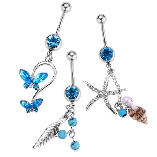 3 piece crystal star leaf butterfly stainless steel belly bar navel ring, Slivery;golden
3 piece crystal star leaf butterfly stainless steel belly bar navel ring, Slivery;golden