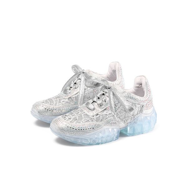 2019 new muffin bottom mesh full diamond tie women's casual shoes european and american style silver travel shoes, Black
2019 new muffin bottom mesh full diamond tie women's casual shoes european and american style silver travel shoes, Black