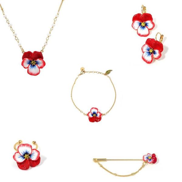 2020 amybaby handmade enamel glaze pansy flower womens necklace stud earring bracelet brooch jewelry for party, Silver
2020 amybaby handmade enamel glaze pansy flower womens necklace stud earring bracelet brooch jewelry for party, Silver