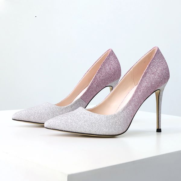 2020 women wedding shoes 9cm high heels thin pointed toe golden silver designer ladies shoes spring luxury women pumps, Black
2020 women wedding shoes 9cm high heels thin pointed toe golden silver designer ladies shoes spring luxury women pumps, Black