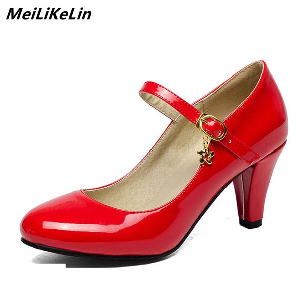 meilikelin women mary janes pumps spike heel 8 cm patent leather offcie lady pumps black red high heels shoes plus size 34-41
meilikelin women mary janes pumps spike heel 8 cm patent leather offcie lady pumps black red high heels shoes plus size 34-41