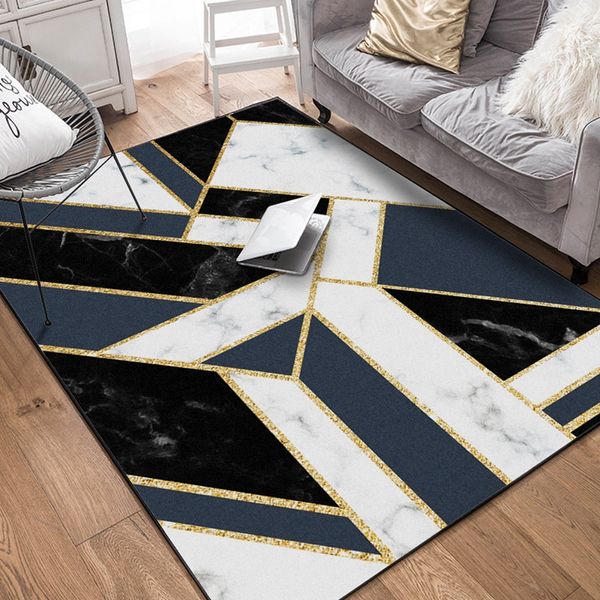 

metal golden black geometric floor carpets modern style living room bedroom area rugs parlor tapete decorative yoga floor mats