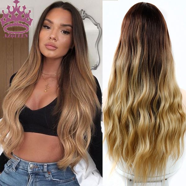 azqueen long wavy ombre brown blonde gray fashion synthetic hair wig for women party daily synthetic wig natural wave wigs, Black
azqueen long wavy ombre brown blonde gray fashion synthetic hair wig for women party daily synthetic wig natural wave wigs, Black