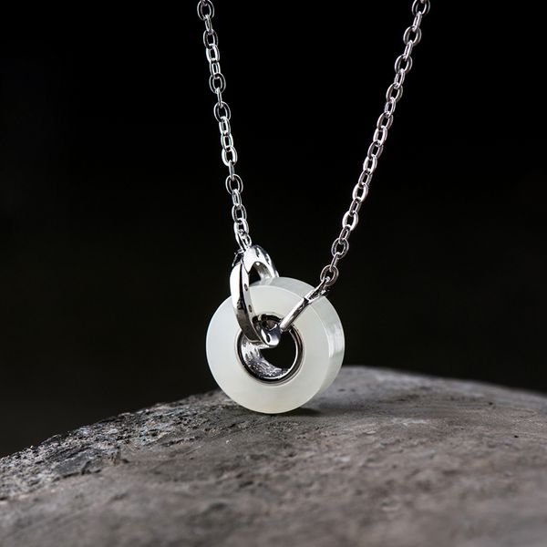 fashion hetian white jade female pendant s925 silver original design clavicle chain item jewelry
fashion hetian white jade female pendant s925 silver original design clavicle chain item jewelry