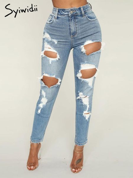 ripped jeans for women pant skinny full length pants for women clubwear bleached hollow out hole pencil pant casual, Blue
ripped jeans for women pant skinny full length pants for women clubwear bleached hollow out hole pencil pant casual, Blue