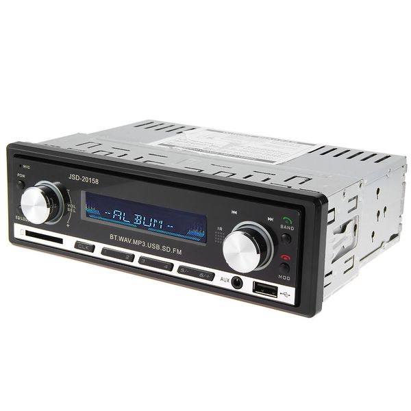 

jsd - 20158 12v bluetooth v2.0 car dvd stereo audio in-dash single din fm receiver aux input receiver usb mp3 mmc wma radio player