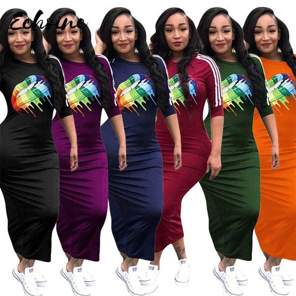 party dresses echoine casual fashion lip printed half sleeve high waist pencil long maxi dress women autumn t shirt bodycon, White;black
party dresses echoine casual fashion lip printed half sleeve high waist pencil long maxi dress women autumn t shirt bodycon, White;black
