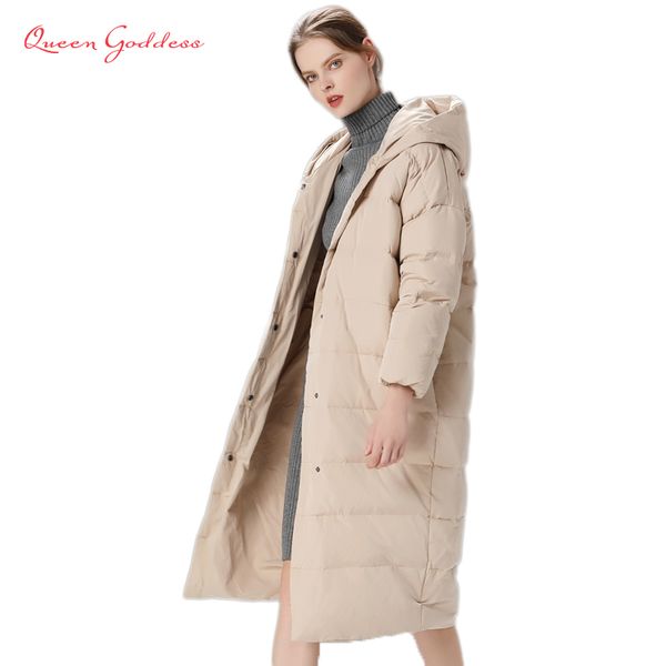 2019 winter new listing fashion simple style plus size white duck long down thicken jacket women parkas with hooded solid color, Black
2019 winter new listing fashion simple style plus size white duck long down thicken jacket women parkas with hooded solid color, Black