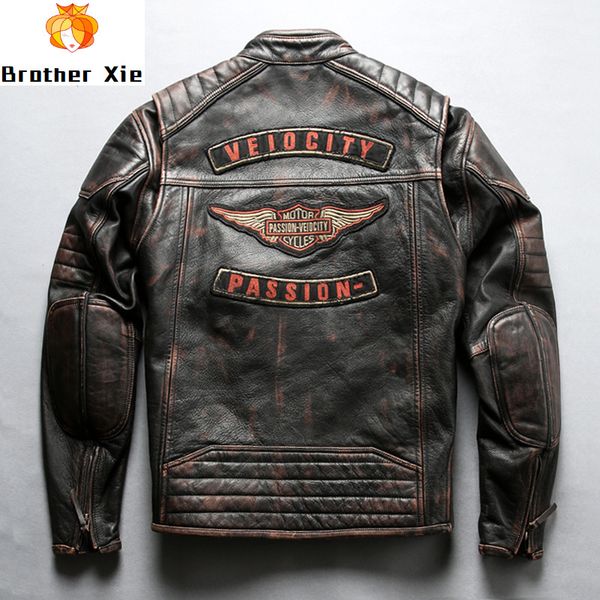 2020 vintage men's genuine cowhide jacket brown motorcycle leather coat plus size 5xl genuine leather jacket for male, Black
2020 vintage men's genuine cowhide jacket brown motorcycle leather coat plus size 5xl genuine leather jacket for male, Black