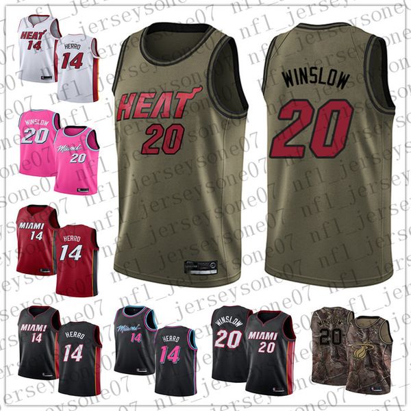 custom men youth miami heat 14 tyler herro 20 justise winslow white blue red throwback basketball edition nba jersey, Black 
custom men youth miami heat 14 tyler herro 20 justise winslow white blue red throwback basketball edition nba jersey, Black
