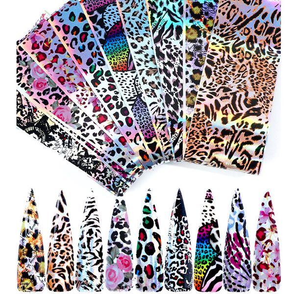 10 pcs/pack leopard nail foils colorful laser nail art transfer stickers diy decals art design decorations 20*4cm, Black
10 pcs/pack leopard nail foils colorful laser nail art transfer stickers diy decals art design decorations 20*4cm, Black