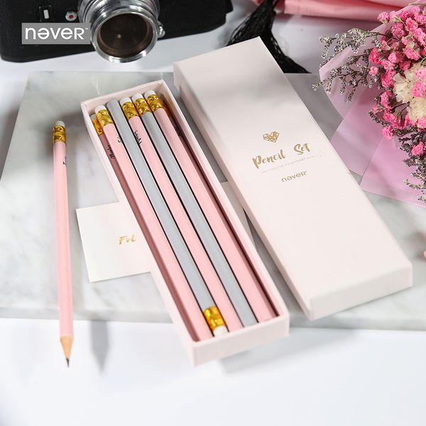 Never Pink 12 Pcs/lot Pencil Set Wood Standard Macaron Pencils For Drawing Gift Packaging Stationery Office School Supplies