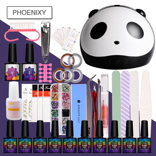 phoenixy nail set 36w led lamp dryer 10 colors nail gel polish soak off manicure gel polish kit for art tools
phoenixy nail set 36w led lamp dryer 10 colors nail gel polish soak off manicure gel polish kit for art tools