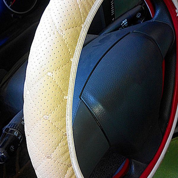 15 inch/38 cm pu leather car steering wheel cover anti-slip car steering-wheel braid stitch on wrap with needle thread
15 inch/38 cm pu leather car steering wheel cover anti-slip car steering-wheel braid stitch on wrap with needle thread