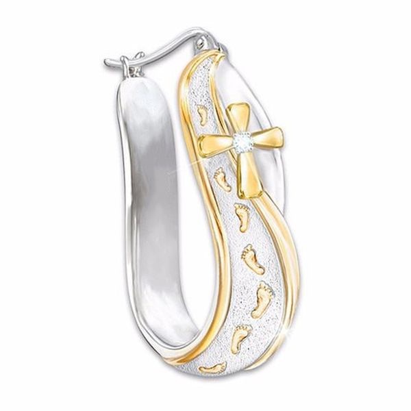 creative footprints cross hoop earrings for women chic gold color matte women earrings wedding engagement jewelry birthday gift, Golden;silver
creative footprints cross hoop earrings for women chic gold color matte women earrings wedding engagement jewelry birthday gift, Golden;silver