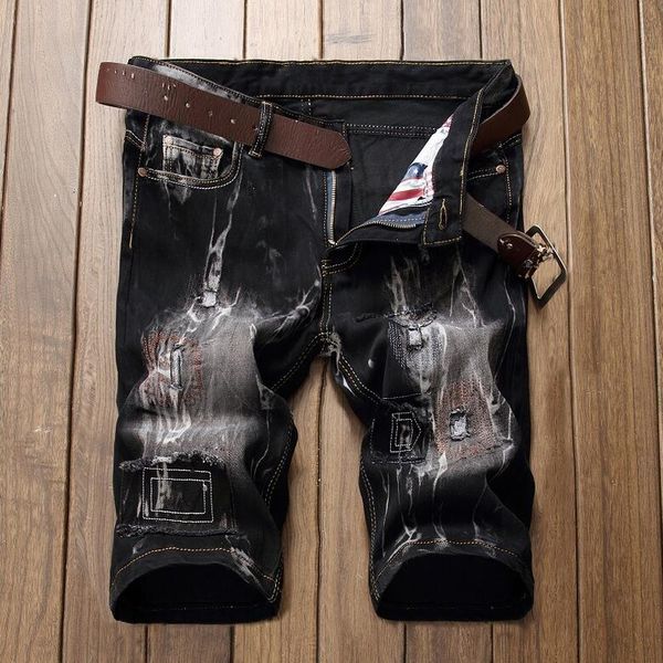 men designer embroidery black denim shorts distressed short jeans bleached retro denim shorts big size 42 trousers jb9891, Blue
men designer embroidery black denim shorts distressed short jeans bleached retro denim shorts big size 42 trousers jb9891, Blue