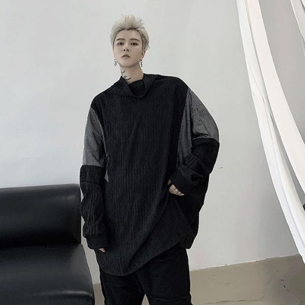 men bat long sleeve loose casual turtleneck sweatshirt male punk gothic pullover hoodie sweatshirt stage clothing, Black
men bat long sleeve loose casual turtleneck sweatshirt male punk gothic pullover hoodie sweatshirt stage clothing, Black