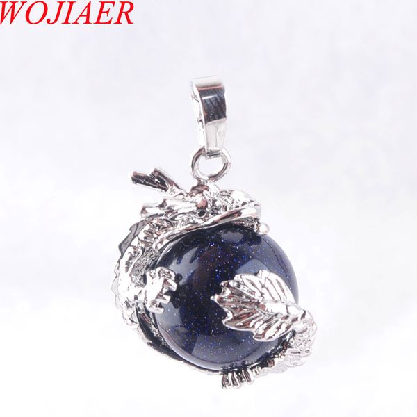 wojiaer dragon stainless necklace & pendant gothic handmade men jewelry round natural blue sand gemstone ball dn3138, Silver
wojiaer dragon stainless necklace & pendant gothic handmade men jewelry round natural blue sand gemstone ball dn3138, Silver