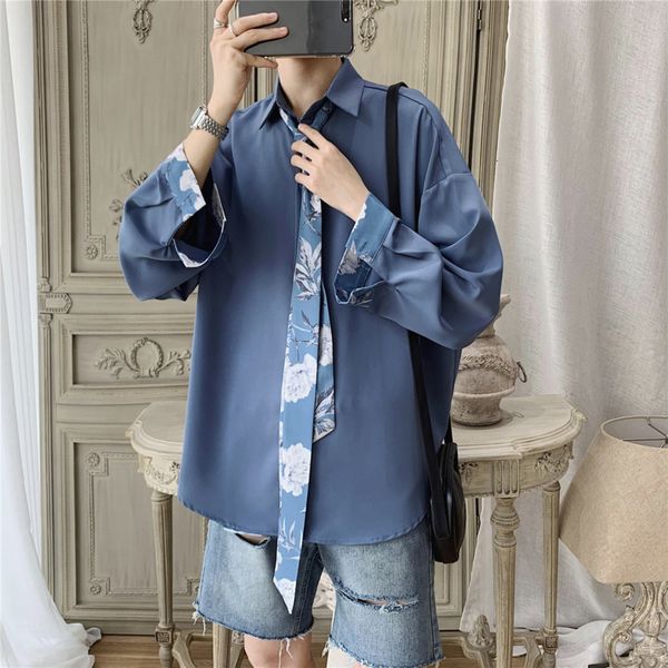 autumn new dress shirt men fashion social men shirt solid color business casual man loose long-sleeved to send a tie, White;black
autumn new dress shirt men fashion social men shirt solid color business casual man loose long-sleeved to send a tie, White;black