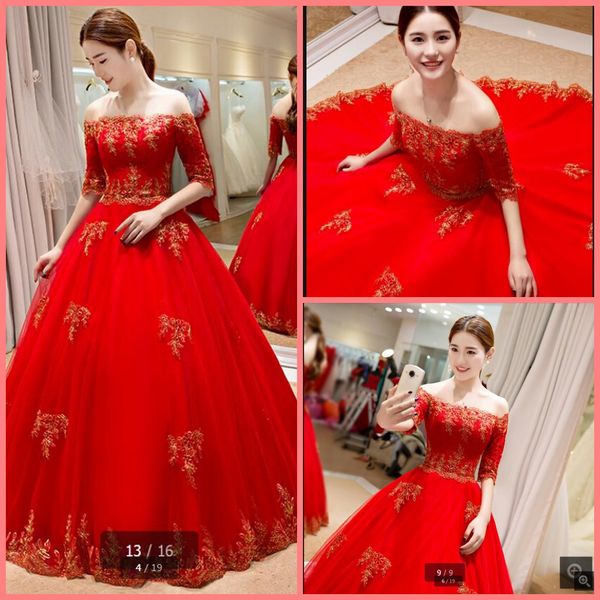 2019 robe de mariage off the shoulder half sleeve wedding dress ball gown lace appliques princess puffy corset bride dresses sale, White
2019 robe de mariage off the shoulder half sleeve wedding dress ball gown lace appliques princess puffy corset bride dresses sale, White
