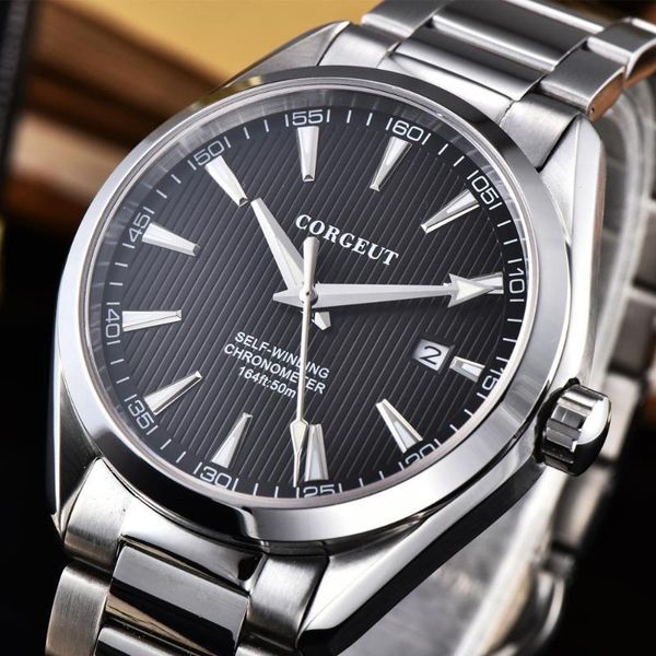 corgeut 41mm automatic mechanical watch men calendar stainless steel strap sapphire luminous waterproof wristwatch men, Slivery;brown
corgeut 41mm automatic mechanical watch men calendar stainless steel strap sapphire luminous waterproof wristwatch men, Slivery;brown