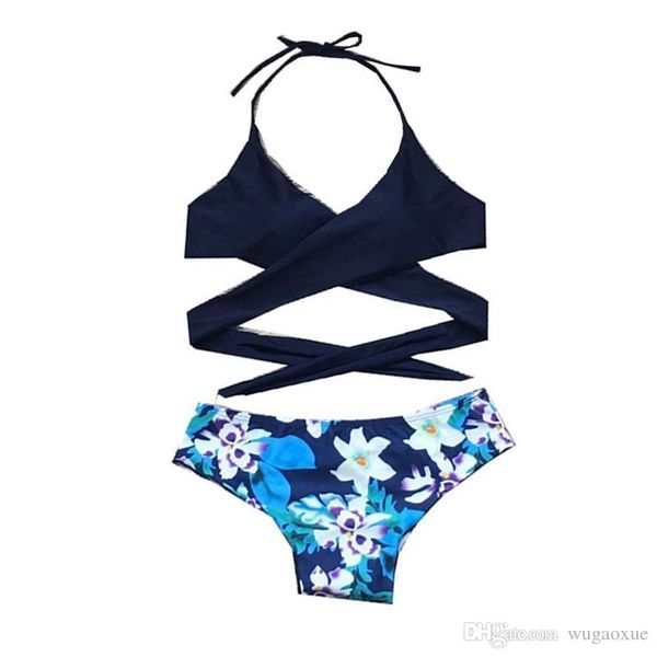 2019 women floral bikini sets black halter bathing suits bandage crop 2 piece swimmwear micro bikini, White;black
2019 women floral bikini sets black halter bathing suits bandage crop 2 piece swimmwear micro bikini, White;black