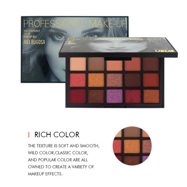 15-color matte glitter eyeshadow palette long-lasting waterproof smudge-proof eye shadow eyes cosmetics
15-color matte glitter eyeshadow palette long-lasting waterproof smudge-proof eye shadow eyes cosmetics