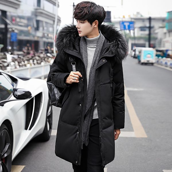down jacket men's winter new style casual men's mid-length down jacket loose thick feather coat wear, Black
down jacket men's winter new style casual men's mid-length down jacket loose thick feather coat wear, Black