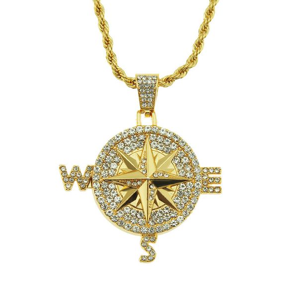 new iced out bling cubic zircon compass pendant necklaces chain hip hop jewelry gifts ing, Silver
new iced out bling cubic zircon compass pendant necklaces chain hip hop jewelry gifts ing, Silver